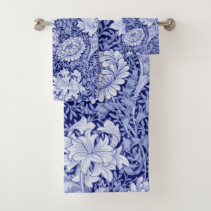 Chrysanthemum Blue, William Morris Bath Towel Set