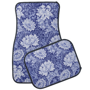 Chrysanthemum Blue, William Morris Car Floor Mat