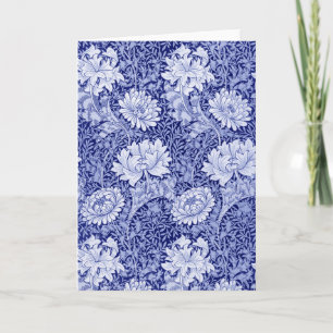 Chrysanthemum Blue, William Morris Card