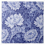 Chrysanthemum Blue, William Morris Ceramic Tile<br><div class="desc">William Morris (24 March 1834 – 3 October 1896) was a British textile designer, poet, novelist, translator, and socialist activist associated with the British Arts and Crafts Movement. He was a major contributor to the revival of traditional British textile arts and methods of production. His literary contributions helped to establish...</div>