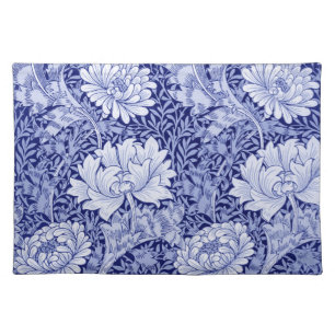 Chrysanthemum Blue, William Morris Cloth Placemat