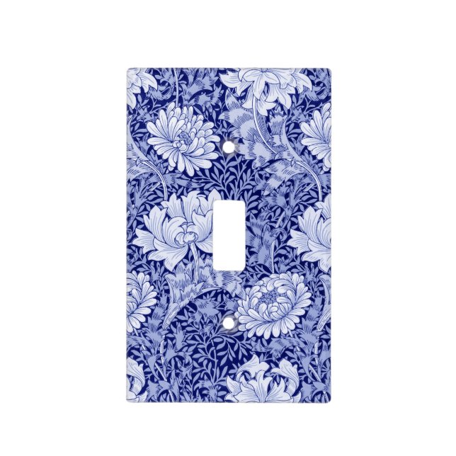 Chrysanthemum Blue, William Morris Light Switch Cover (Front)