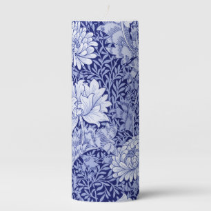 Chrysanthemum Blue, William Morris Pillar Candle