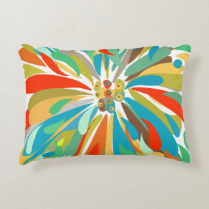 Chrysanthemum Bold Colorful Floral Decorative Pillow