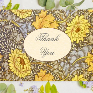 chrysanthemum by William Morris Letterpress Thank You Card