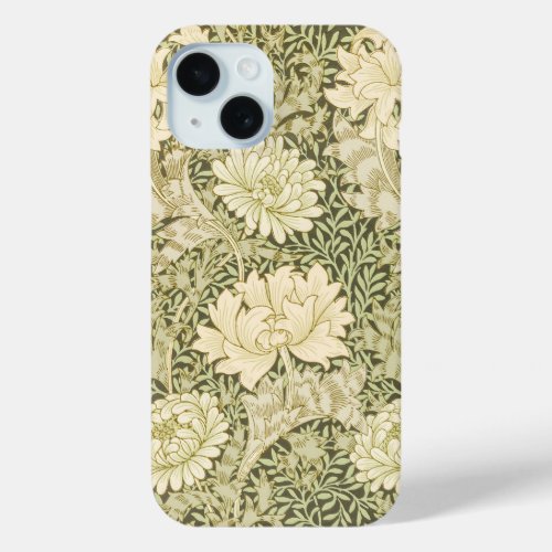 Chrysanthemum by William Morris Vintage Art iPhone 15 Case