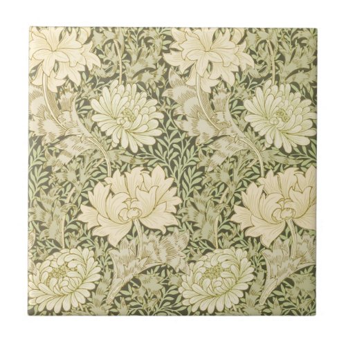 Chrysanthemum by William Morris Vintage Art Ceramic Tile