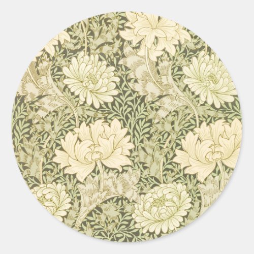 Chrysanthemum by William Morris Vintage Art Classic Round Sticker