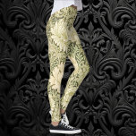 Chrysanthemum by William Morris, Vintage Art Leggings<br><div class="desc">Chrysanthemum (1877) by William Morris is a vintage Victorian Era fine art Pre-Raphaelite textile pattern originally created as fabric for curtains or drapes. A decorative floral scene in subtle neutral tones with blooming spring flowers including chrysanthemums against a foliage background.</div>