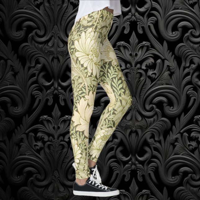 Chrysanthemum by William Morris, Vintage Art Leggings (Chrysanthemum by William Morris, Vintage Art Leggings)