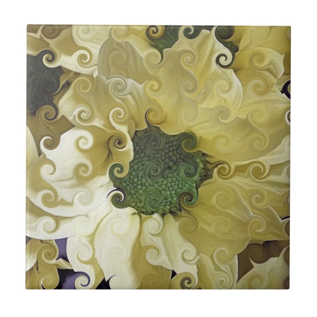 CHRYSANTHEMUM  CERAMIC TILE (Front)