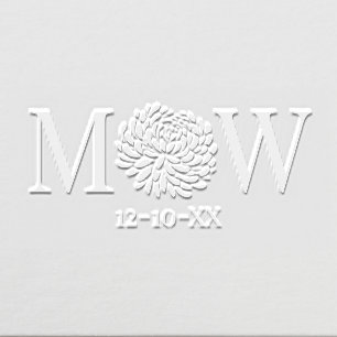 Chrysanthemum Couple Wedding 2 Initial Dt Monogram Embosser