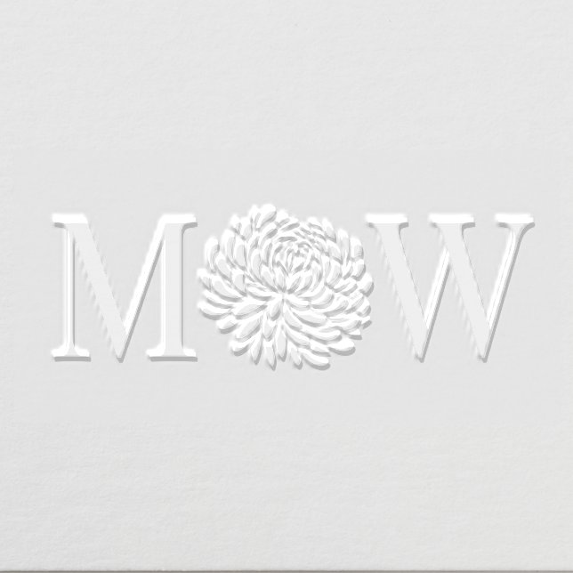 Chrysanthemum Couple Wedding 2 Initial Monogram Em Embosser (Design)