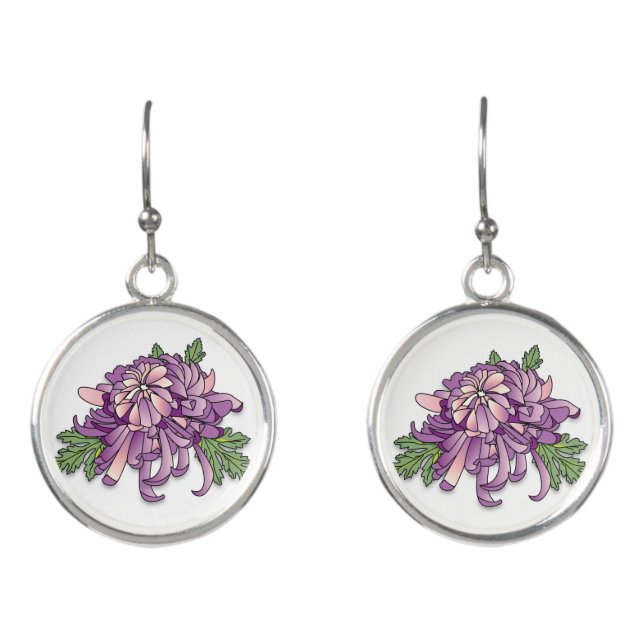 Chrysanthemum Earrings (Front)