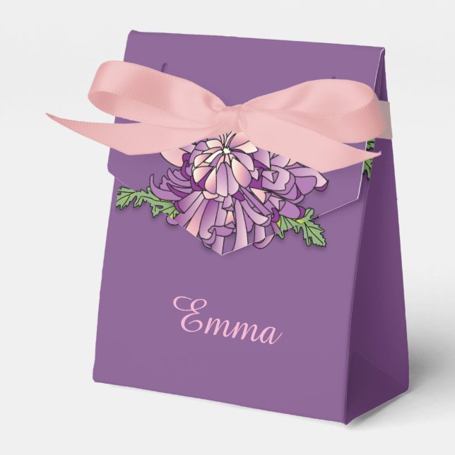 Chrysanthemum Favor Boxes (Front Side)