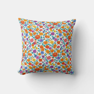 Chrysanthemum Floral Throw Pillow