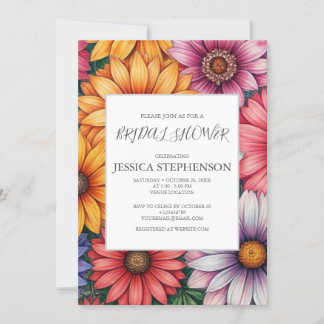 Chrysanthemum Flower Bridal Shower Invitation