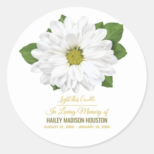 Chrysanthemum Flower Funeral Memorial Classic Round Sticker