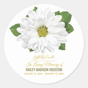 Chrysanthemum Flower Funeral Memorial Classic Round Sticker