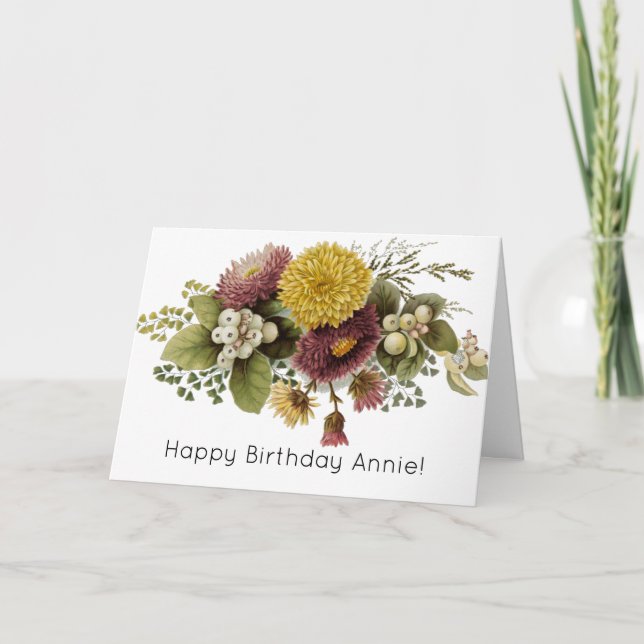 Chrysanthemum Flower Mum Floral Card (Front)