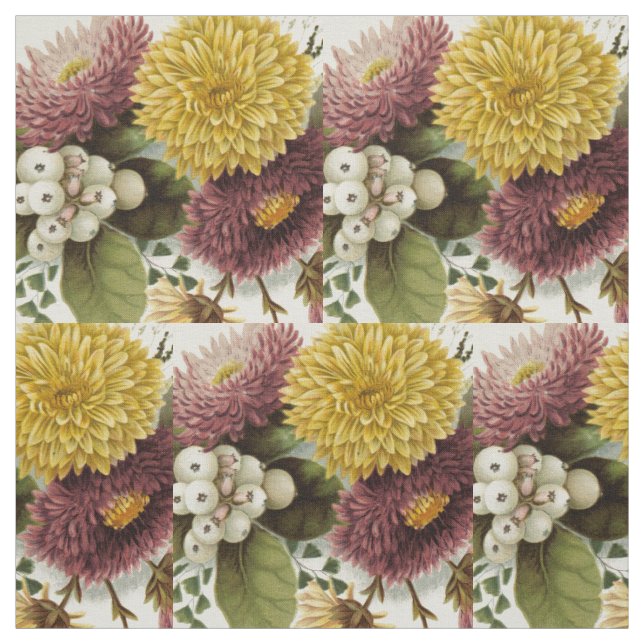 Chrysanthemum Flower Mum Floral Fabric (Swatch)