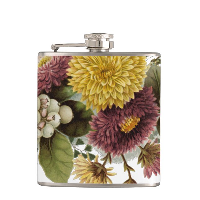 Chrysanthemum Flower Mum Floral Flask (Front)