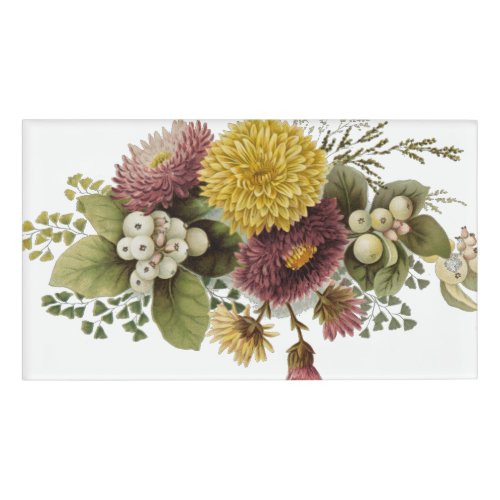 Chrysanthemum Flower Mum Floral Name Tag