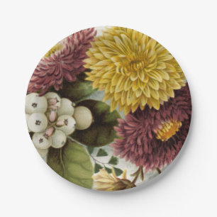 Chrysanthemum Flower Mum Floral Paper Plates
