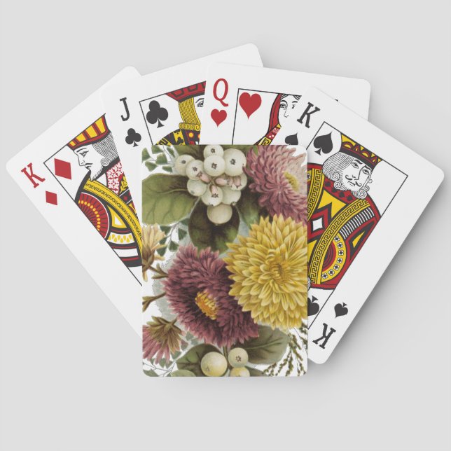 Chrysanthemum Flower Mum Floral Poker Cards (Back)