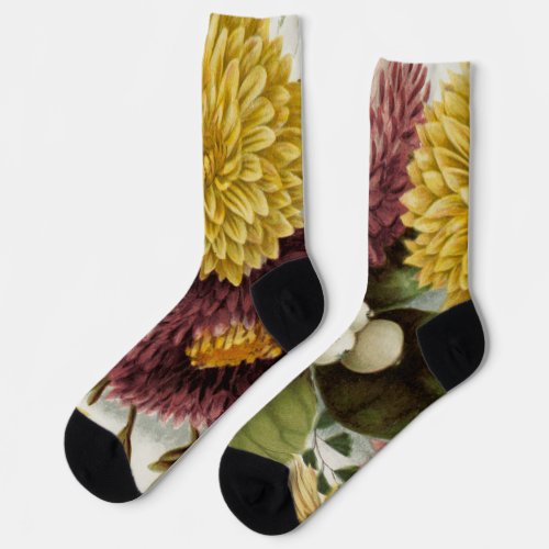 Chrysanthemum Flower Mum Floral Socks