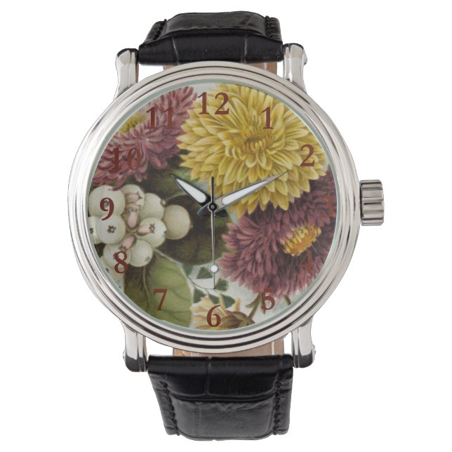 Chrysanthemum Flower Mum Floral Watch (Front)