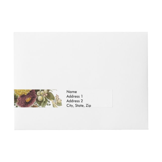 Chrysanthemum Flower Mum Floral Wrap Around Address Label (Front)