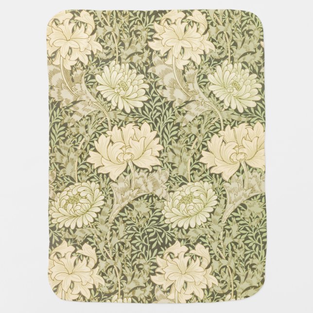 Chrysanthemum Flower Pattern (by William Morris) Baby Blanket (Front)