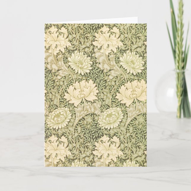 Chrysanthemum Flower Pattern (by William Morris) Card (Front)
