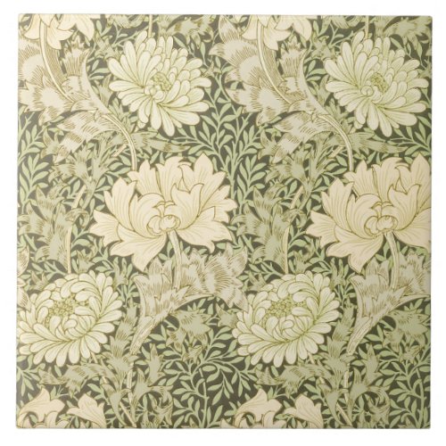 Chrysanthemum Flower Pattern by William Morris Ceramic Tile