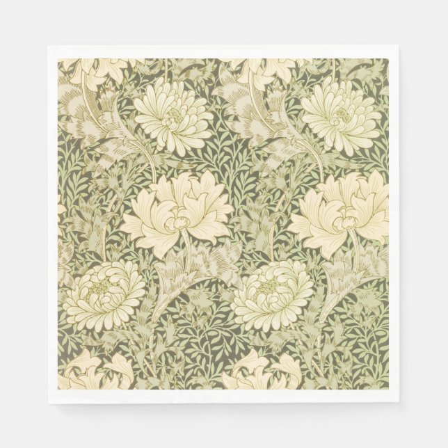 Chrysanthemum Flower Pattern (by William Morris) Napkins (Front)
