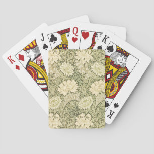 Chrysanthemum Flower Pattern (by William Morris) Poker Cards