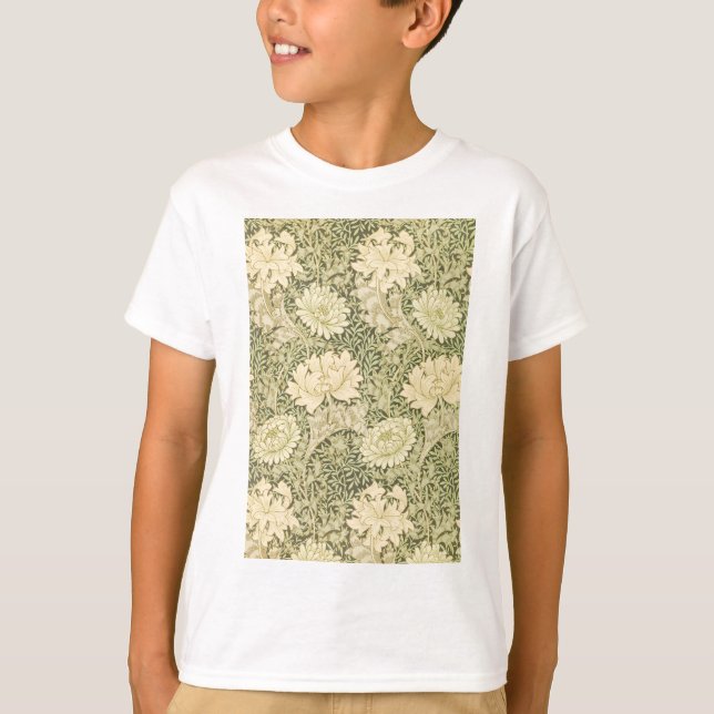 Chrysanthemum Flower Pattern (by William Morris) T-Shirt (Front)