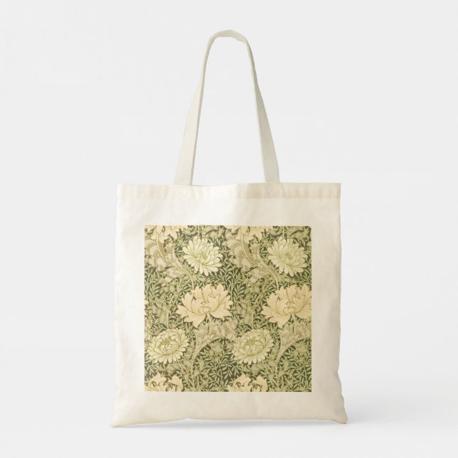 Chrysanthemum Flower Pattern (by William Morris) Tote Bag (Back)