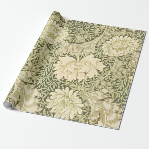 Chrysanthemum Flower Pattern by William Morris Wrapping Paper