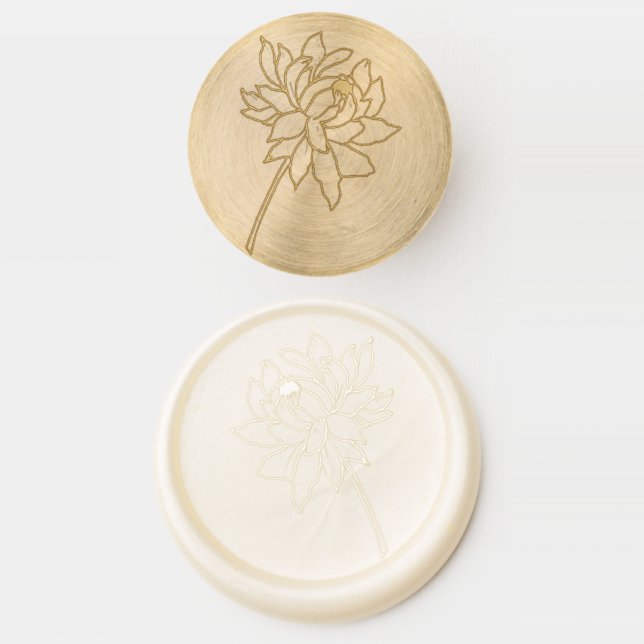 Chrysanthemum Flower Wedding Wax Seal Stamp (Stamped)