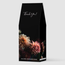Chrysanthemum Flowers Dark Wedding Thank You