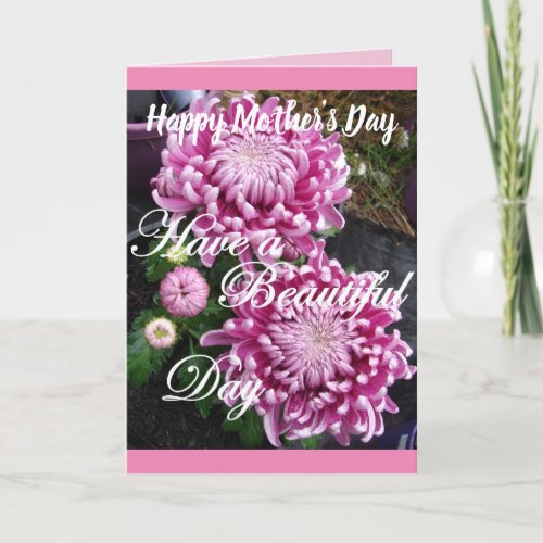 Chrysanthemum Flowers Happy Mothers Day Card