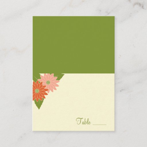 Customizable Chrysanthemum Folded Place Card - Pink/Yellow Business Card Templates