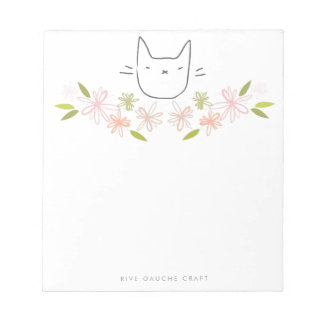 Chrysanthemum Garden Cat Notepad