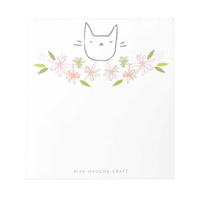 Chrysanthemum Garden Cat Notepad (Front)