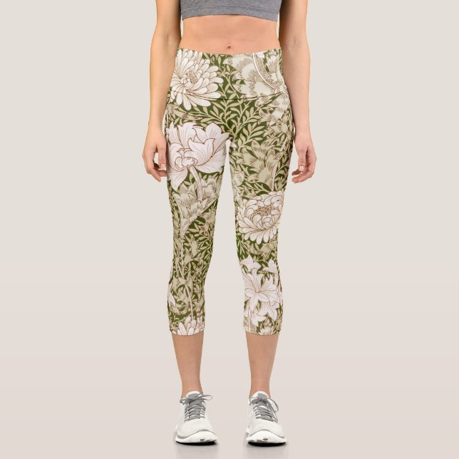 Chrysanthemum Gold, William Morris Capri Leggings (Front)