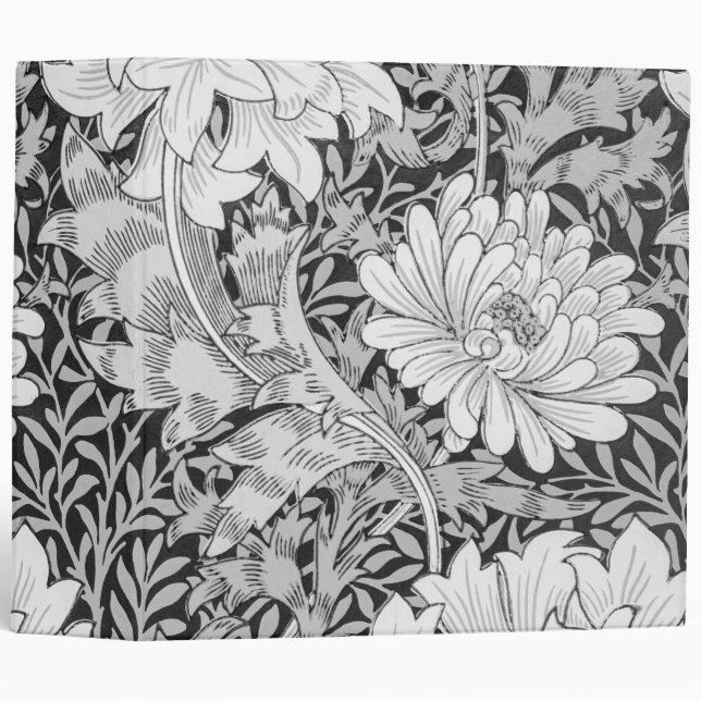 Chrysanthemum Gray, William Morris 3 Ring Binder (Front/Spine)