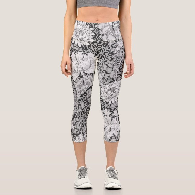 Chrysanthemum Gray, William Morris Capri Leggings (Front)
