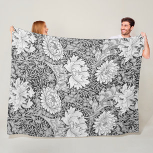 Chrysanthemum Gray, William Morris Fleece Blanket